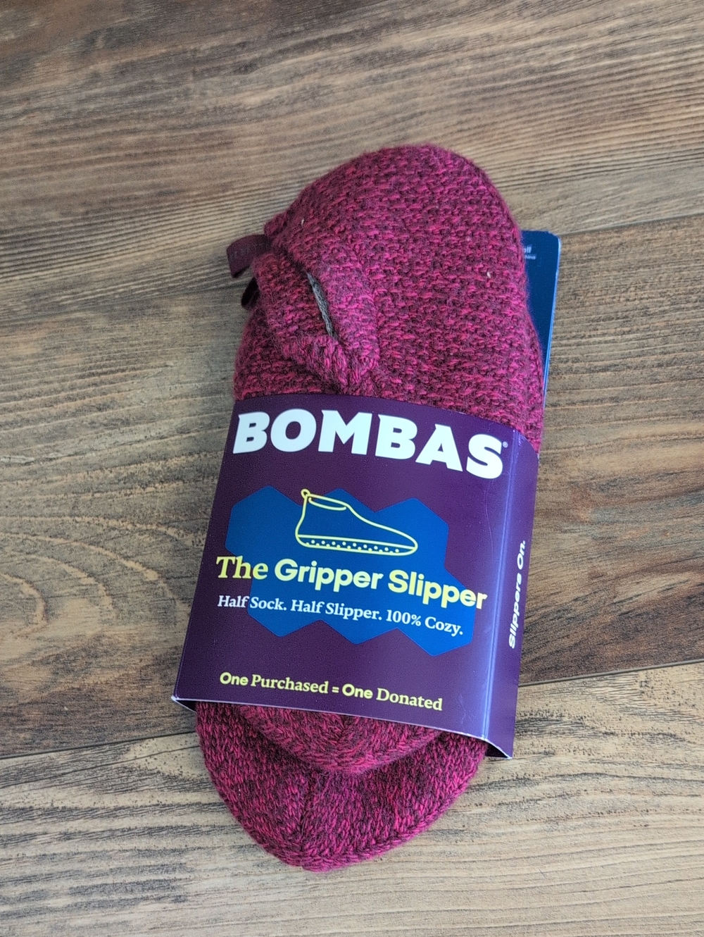 Bombas Maroon Textured Sherpa Gripper Slipper S            611A